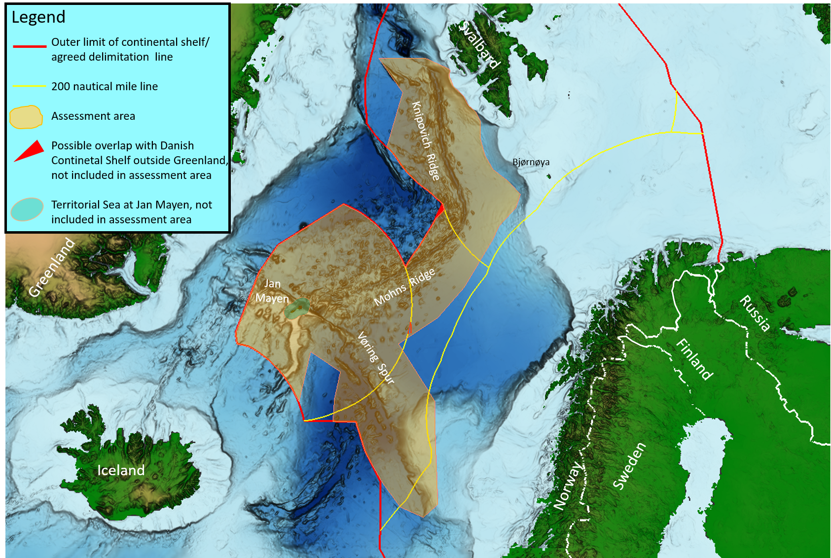 Map showing the area covered by the opening process.